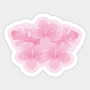 Tropical Pink Hibiscus Flower Sticker